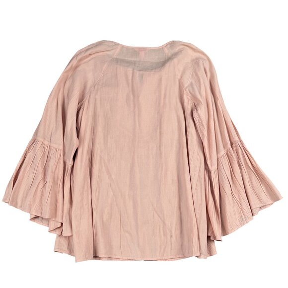 NWT Lilly Pulitzer Boho Shandy Blouse Womens Medium Sandstone Bell Sleeve - Picture 2 of 9